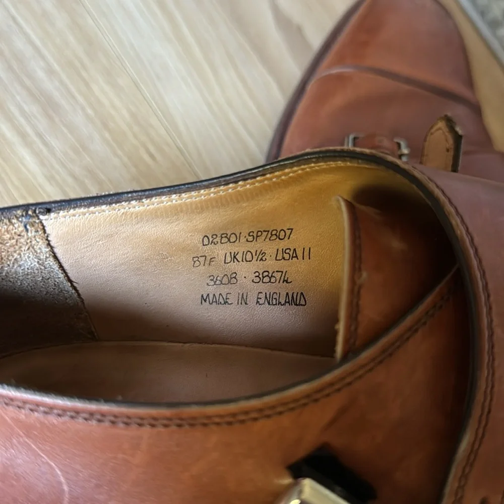 Alfred Sargent J. Crew Mahogany Double Monk Strap Shoes